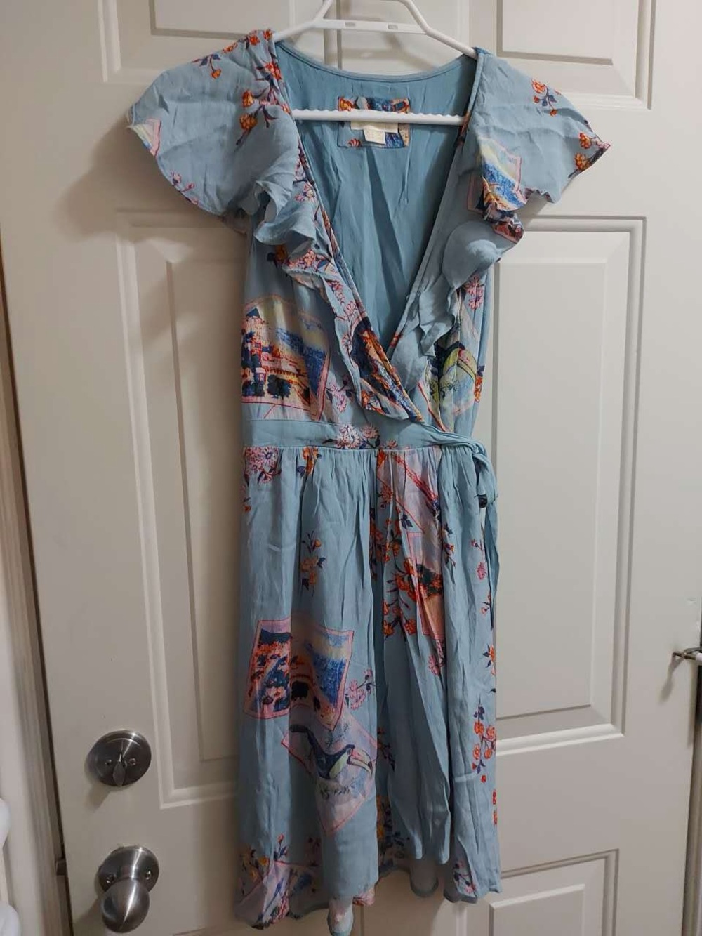 Maeve by Anthropologie light blue midi wrap dress